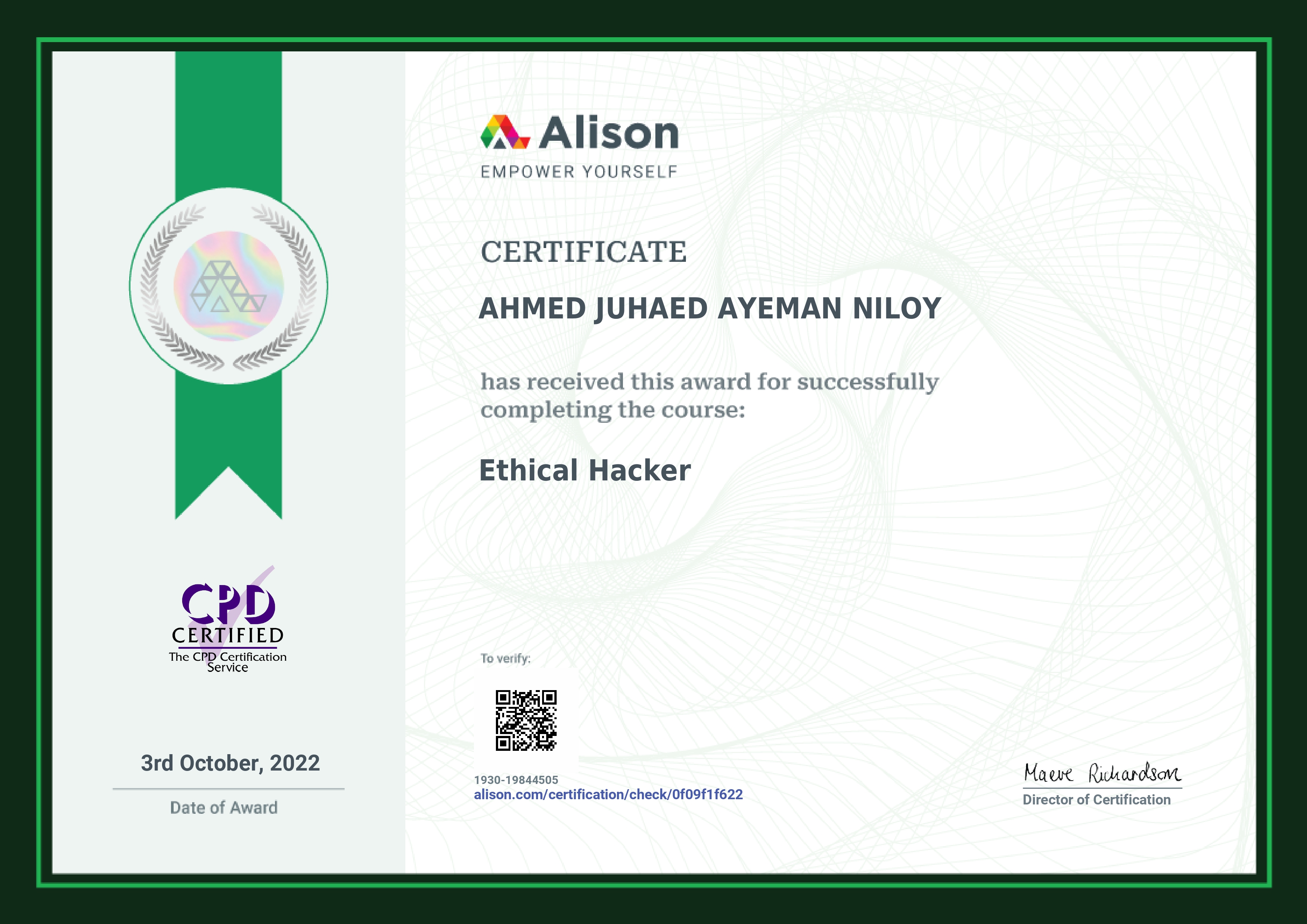 Alison Certificate